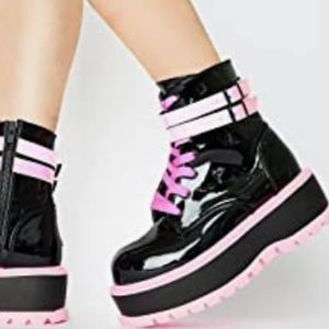 Black&Purple 4 inch Platforms Shoes for her